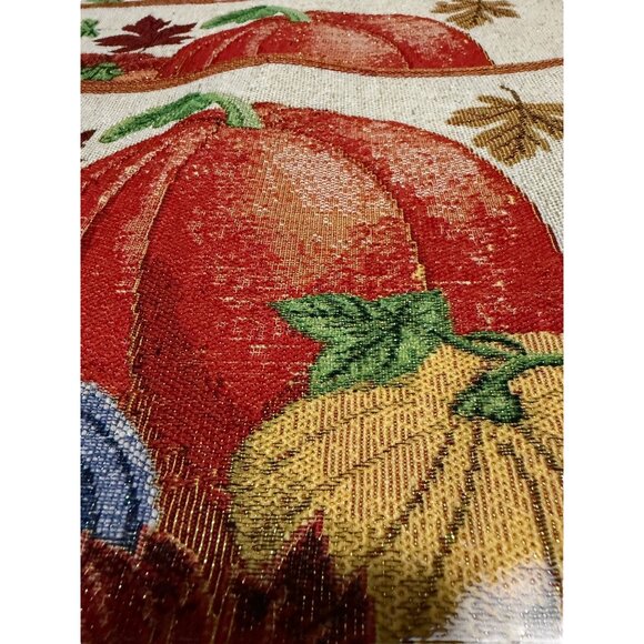 Autumn Fall Harvest Pumpkin Tapestry Placemats Set of 4 Made in India 12" x 18" - Picture 3 of 7